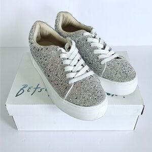 Betsey Johnson Crystal / Rhinestone Sneakers Size 8.5